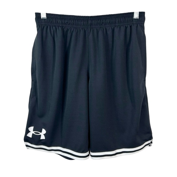 Under Armour Men's UA Perimeter 10" Shorts Black/White size Medium - Picture 3 of 9